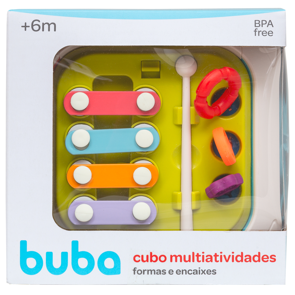 Cubo Multiatividades 7 em 1 Buba Brinquedo Educativo Musical Didático - 17236
