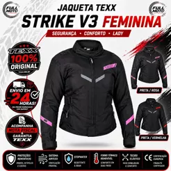 Jaqueta Moto Texx New Strike V3 Lady Feminina Com Proteção