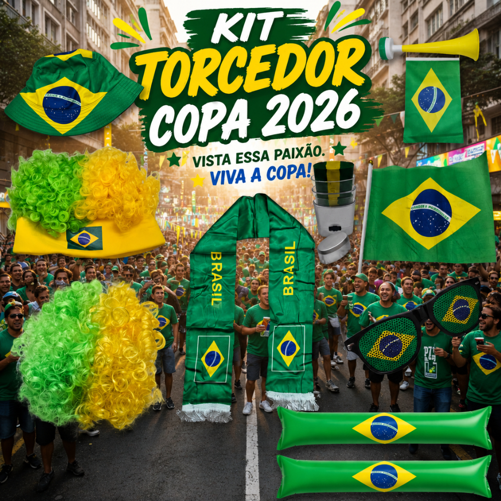 Kit Torcedor Completo Copa do Mundo 2026 – Sinta a Emoção ⚽🎉