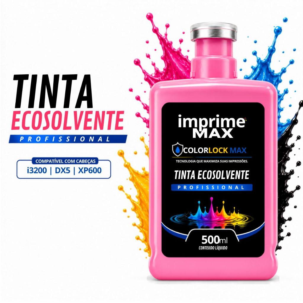 Tinta Eco Solvente 500ml Cabeça i3200 XP600 DX5 Impressão Digital Plotter Adesivo Vinil Banner