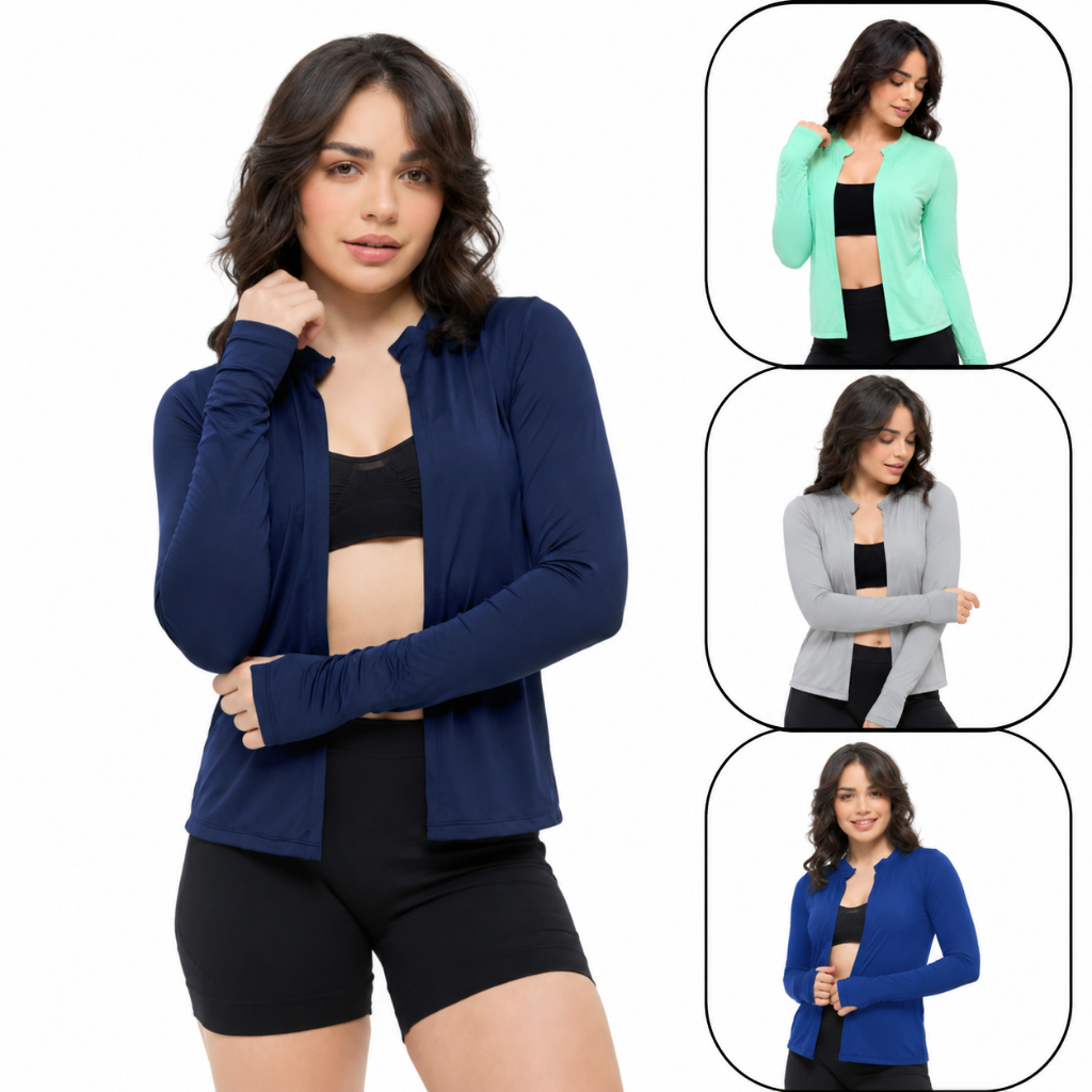 Cardigan Feminino UV 50+ Casaquinho Academia Manga Longa Proteção Solar