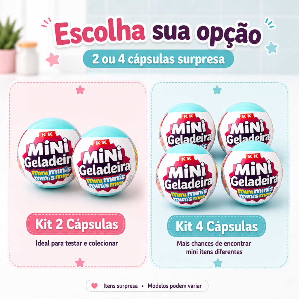 Cápsulas Bolas Surpresa Infantil Mini Geladeira Colecionável Mini Itens Sortidos — imagem 2 de 2