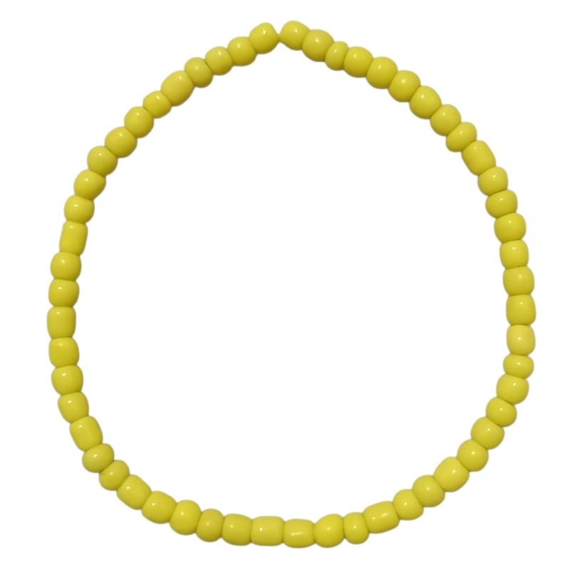 Pulseira De Miçanga Amarela Artesanal Masculina Feminina