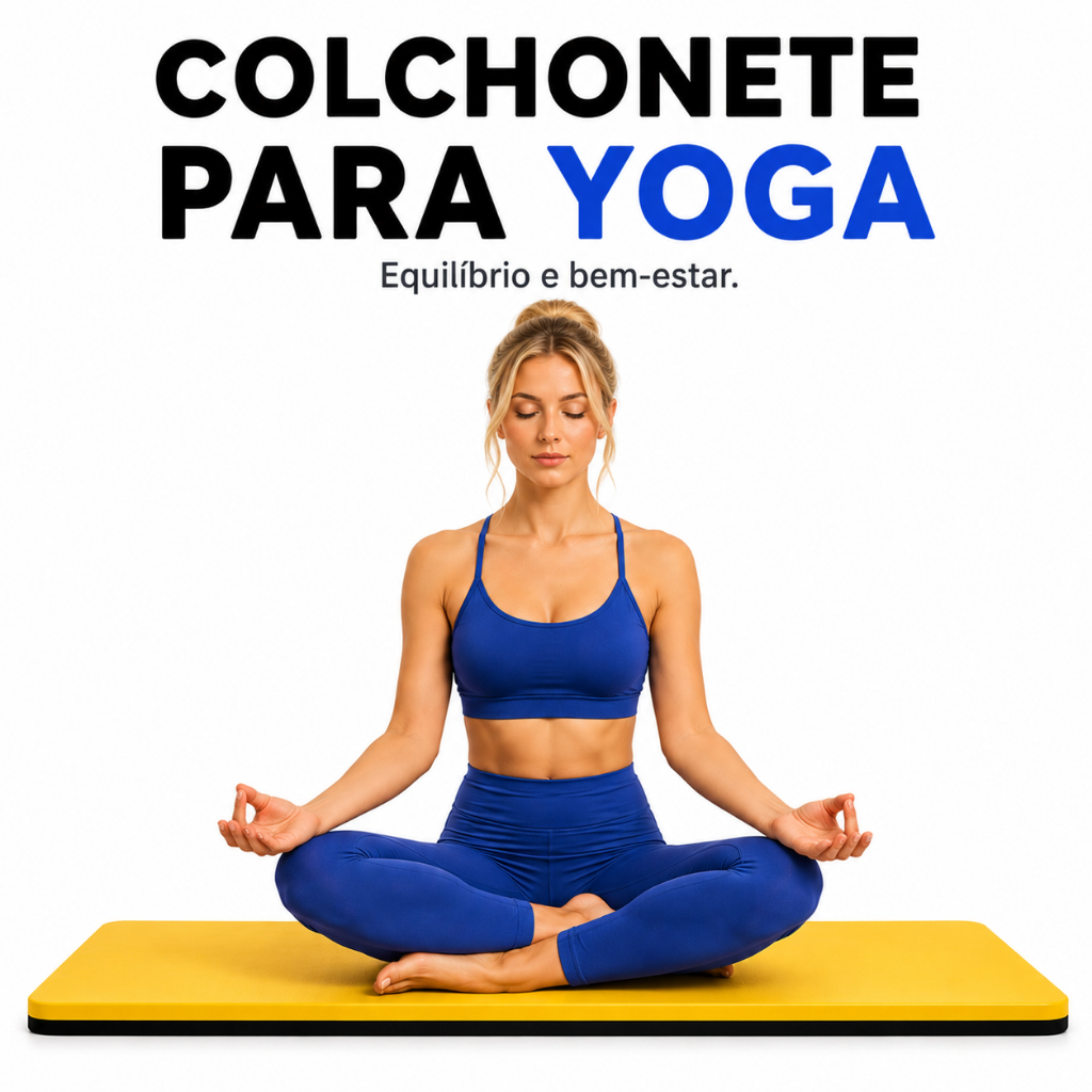 Tapete Fitness Academia Yoga 90x40x3cm Exercícios Alongamento EVA Colchonete Dobrável Funcional