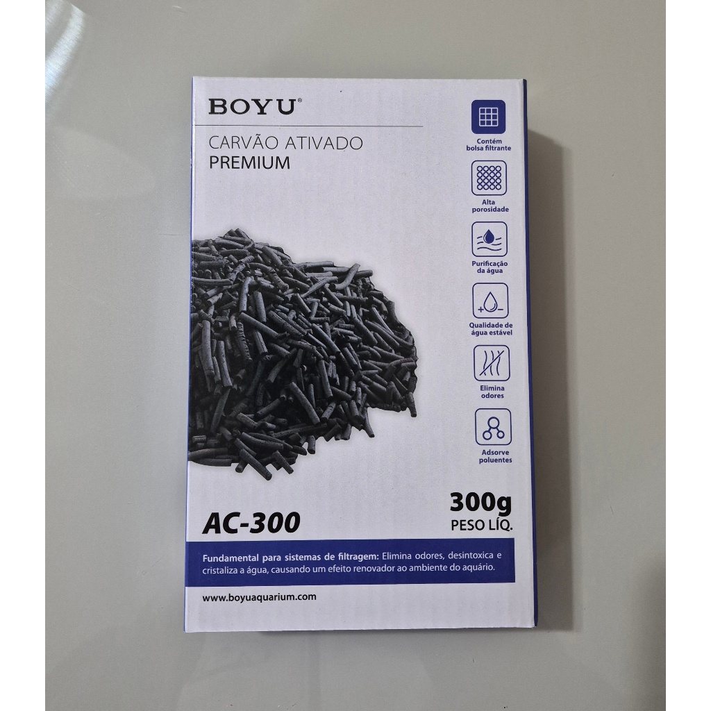 Carvão Ativado Premium Boyu Peletizado 300g AC300 - Aquários