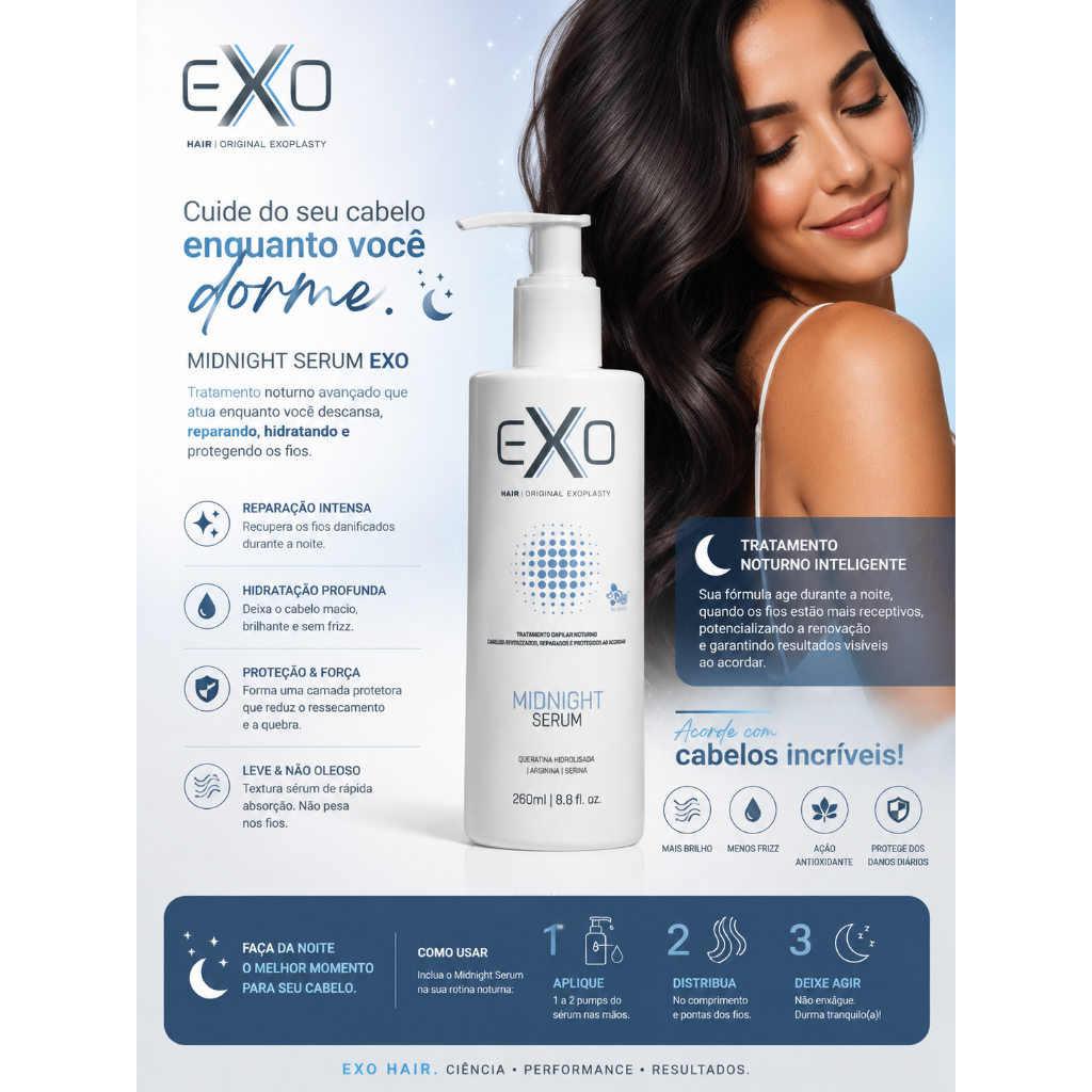 TRATAMENTO CAPILAR NOTURNO SÉRUM NIGHT CARE MASK 260ML - EXO
