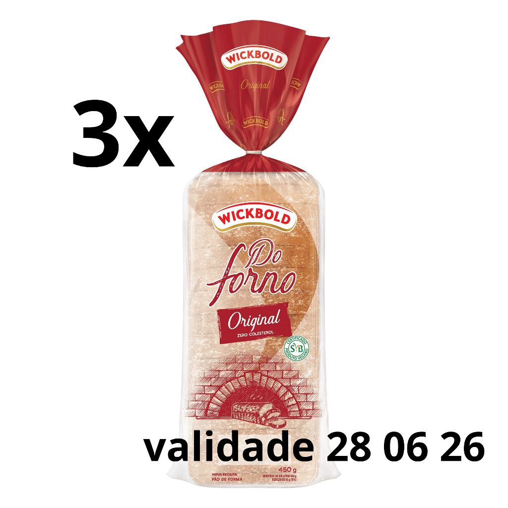 Kit 3 pacotes Pão Do Forno Wickbold Original 450g cada