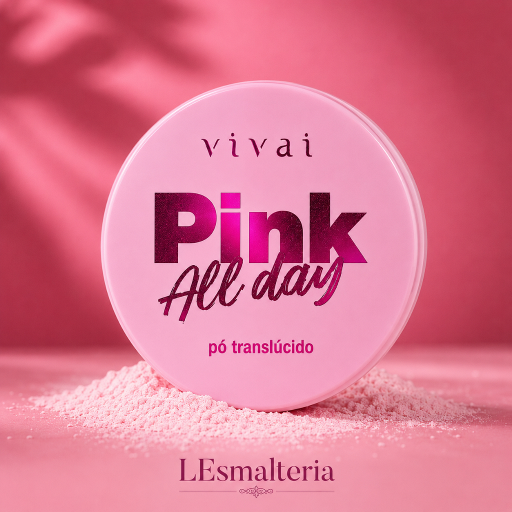 Pó Vivai - Uchoa Make - banana/Pink/Chocolate – Pó Solto Translúcido Facial Finalizador Efeito Matte Longa Duração