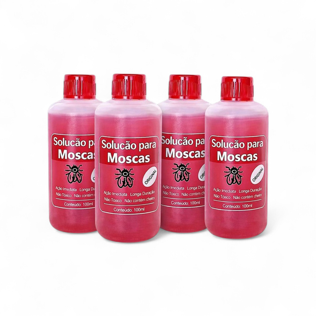 Kit com 4 unidades Solução P/Mosca100ml,