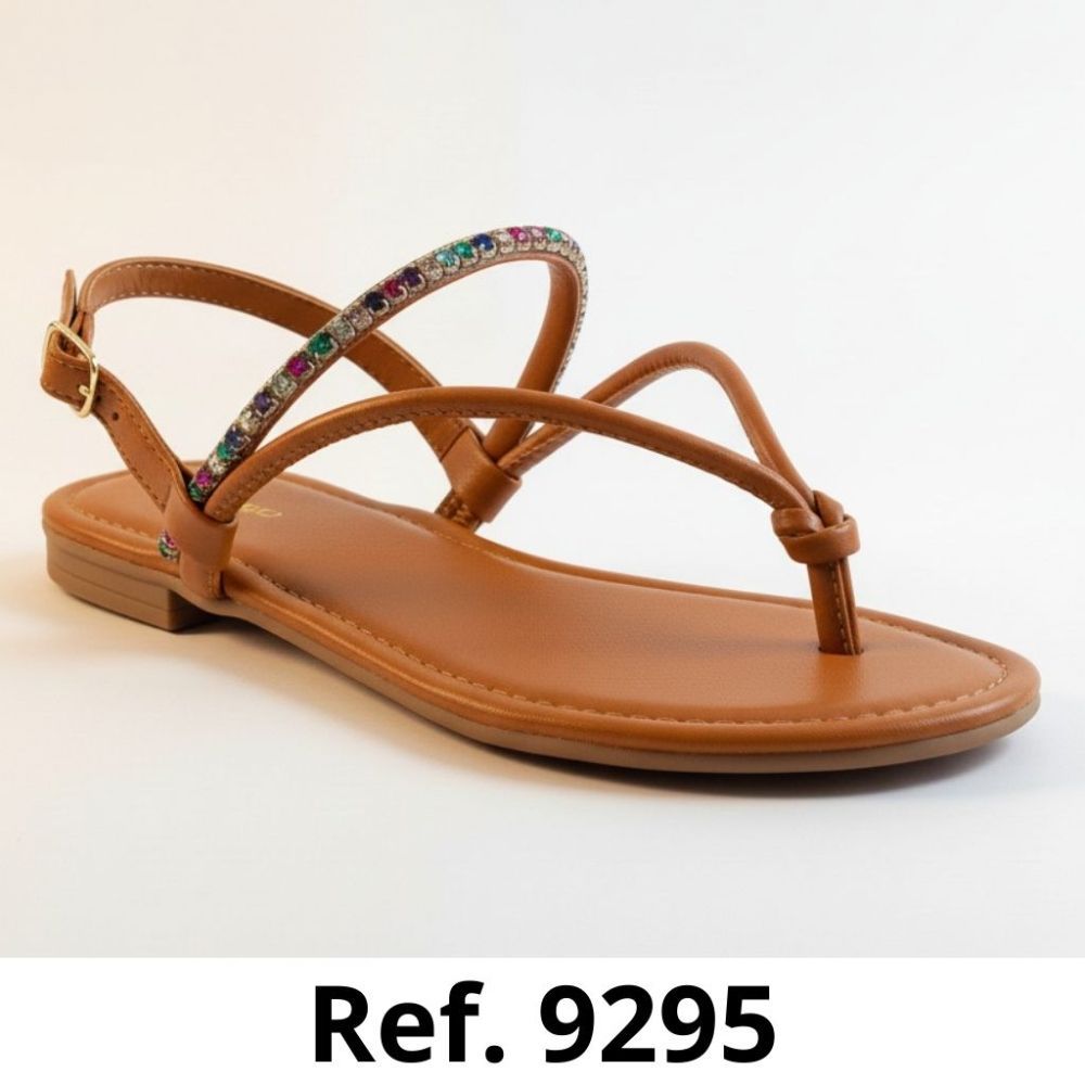 Rasteirinha Feminina Tiras Finas Com Brilho Strass Multicolorido Tendência Blogueira Sandália Casual Pop