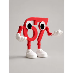 Boneco Six Seven 67 Brainrot Decorativo - Braços Articulados
