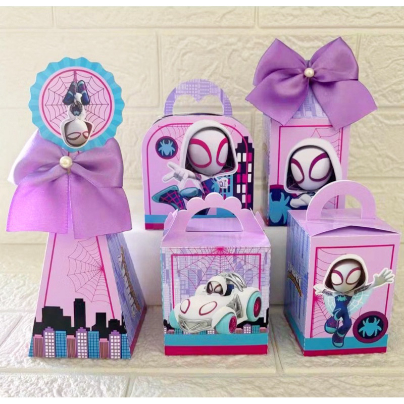 Kit caixinhas Personalizadas Aranha Fantasma/Spidey e seus amigos/festa infantil/aniversário/lembrancinhas