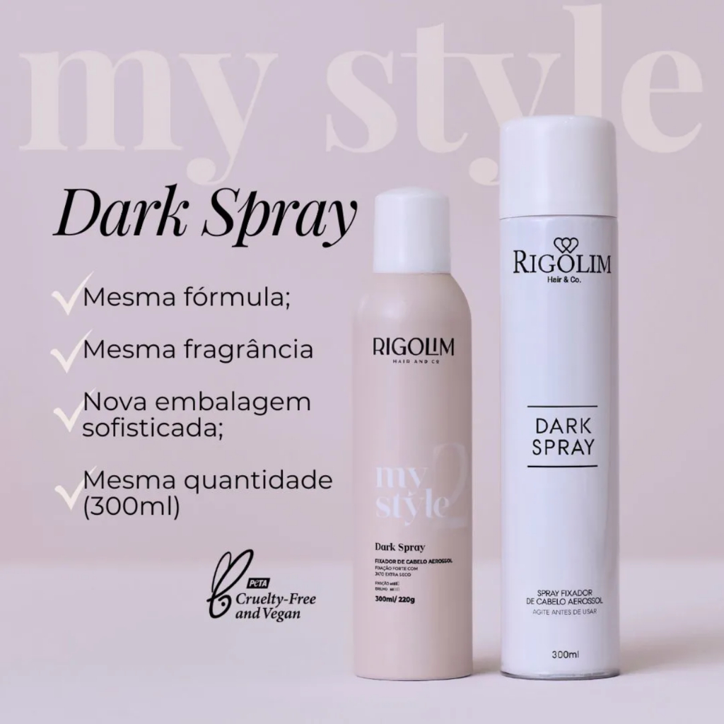 Dark Spray - Fixador Forte 300ml - Rigolim Hair&Co.