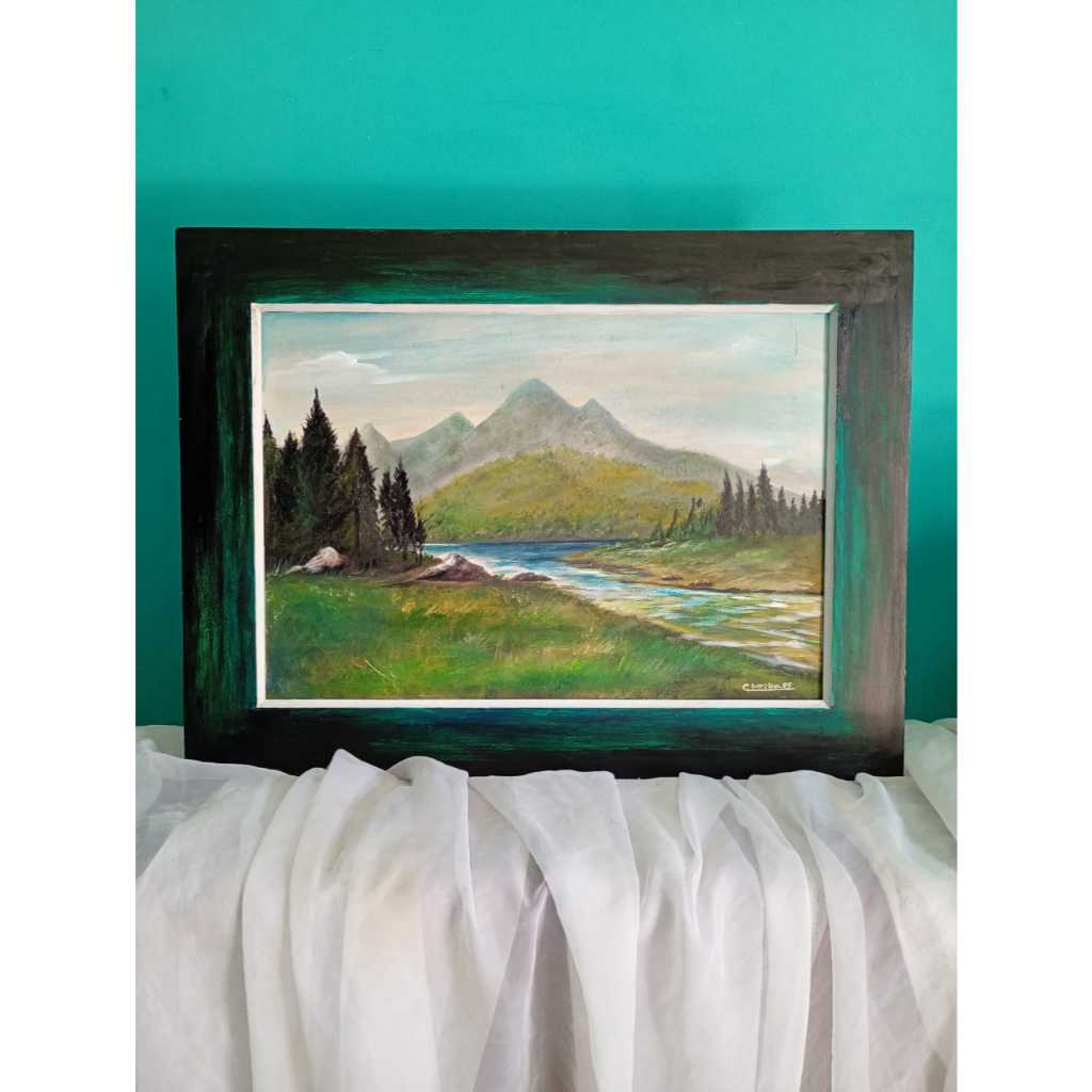 Quadro Paisagem Óleo Sobre Tela - C. Borba 1985