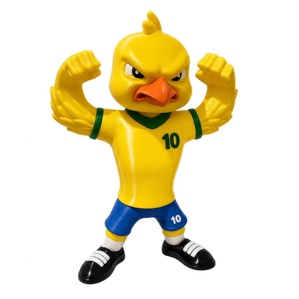 Mascote Canarinho Furioso da Seleção Brasileira – Impressão 3D Decorativa