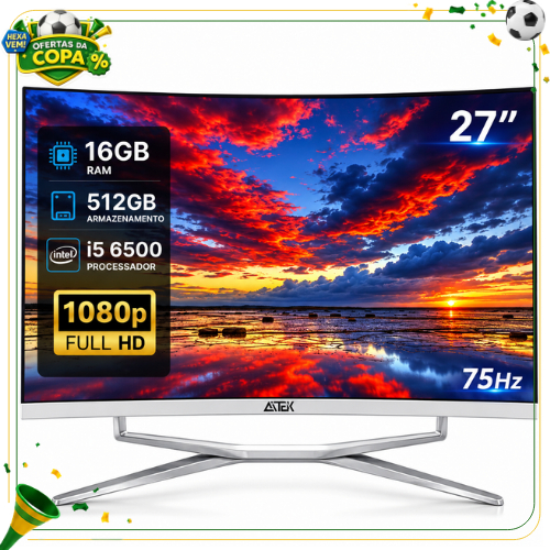 Computador All In One Curvo 27" Full HD Intel Core i5 16GB RAM SSD 512GB WiFi HDMI Home Office