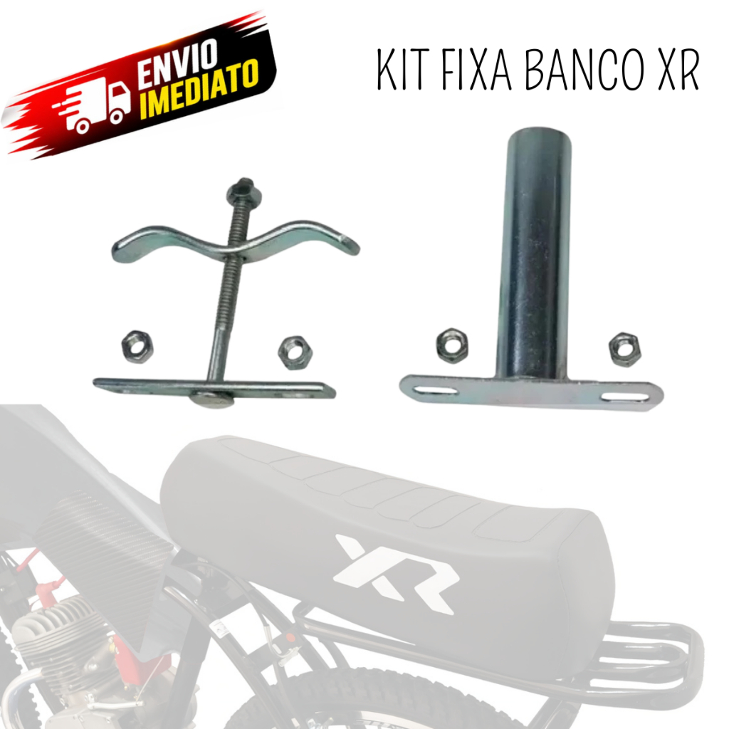 Presilha e Canote para adaptar banco Mobilete XR na garupa da bicicleta