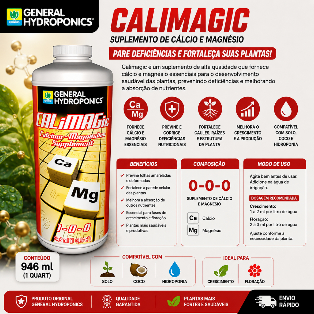 CALiMAGic 946ml General Hydroponics – Suplemento de Cálcio e Magnésio