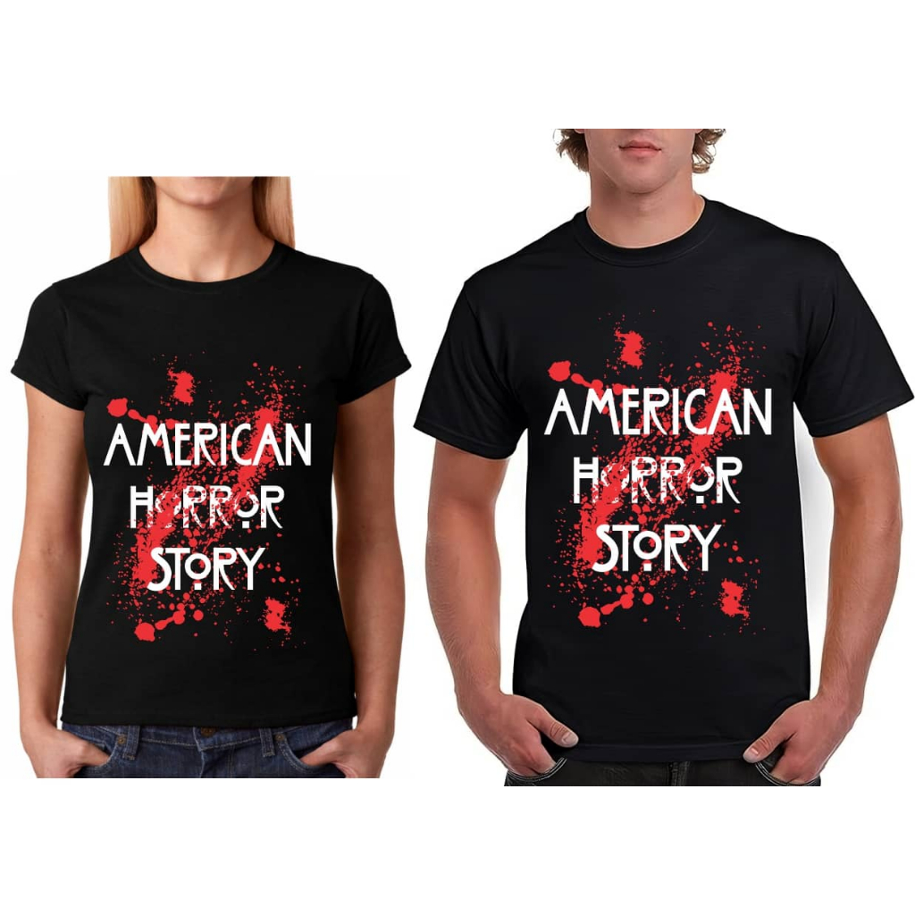 Kit Casal 2 Camisetas Masculina e Feminina Séries Geek - American Horror Story - 100% Algodão
