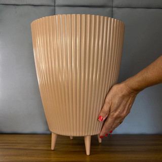 Vaso Planta Decorativo Coluna Canelado 34x26 Jardim Sala Moderno Resistente