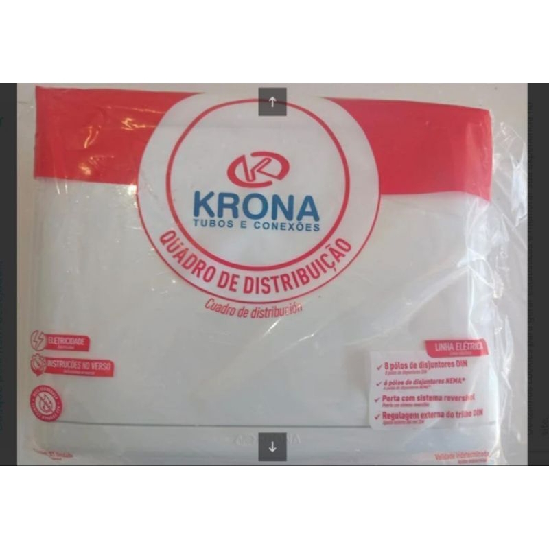 Quadro de distribuição Krona sobrepor- 8 polos DIN 6 polos NEMA