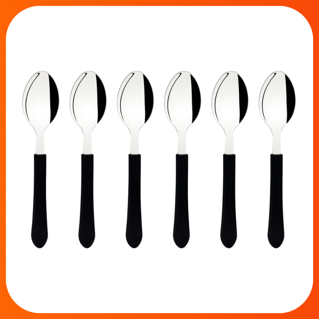Colher de Mesa Tramontina Inox Cabo Preto Leme - Conjunto