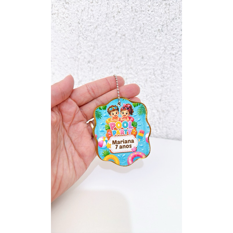 Tag Apliques Personalizados 3D para Lembrancinha | pool party | Etiqueta Festa Infantil |Qualquer Tema| festa na piscina