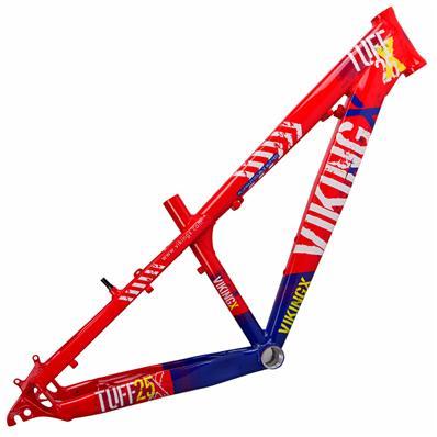 Quadro Vikingx Tuff25 d.jump modelo 2026 vermelho azul branco aluminio original bike grau