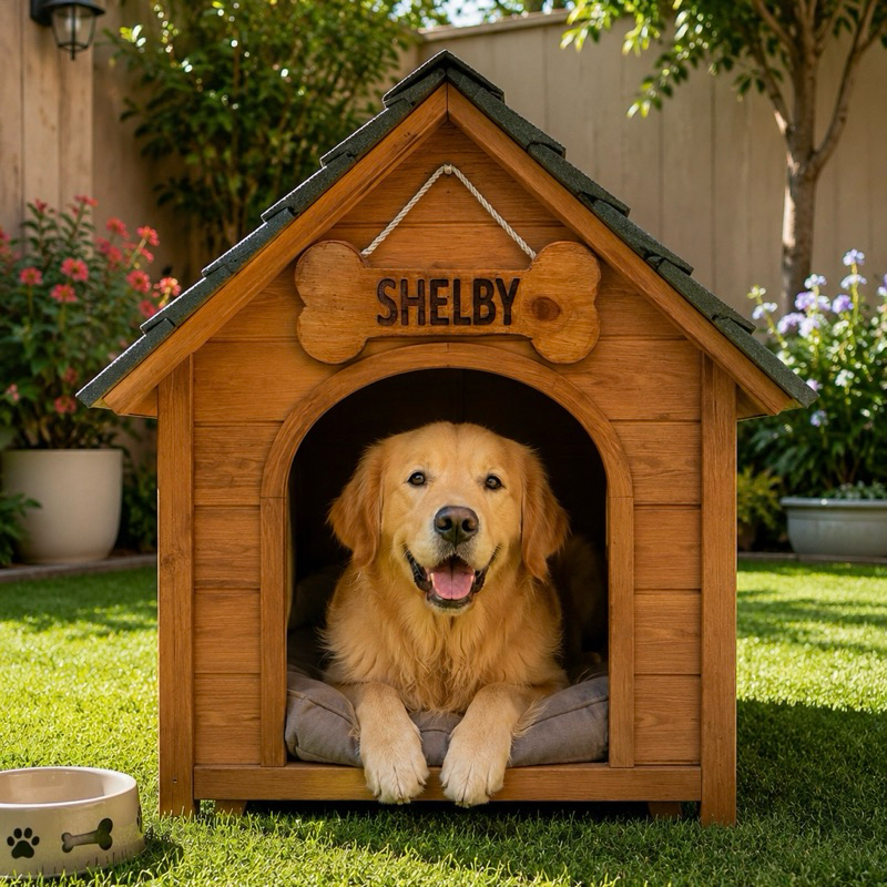 Placa Osso Personalizada para Pet em Madeira – Nome Gravado | Decoração Pet