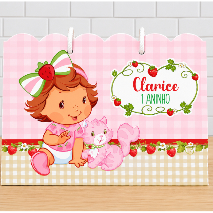 10 Sacolinha Moranguinho - Personalizados - Sacolinha - Lembrancinha - Aniversário