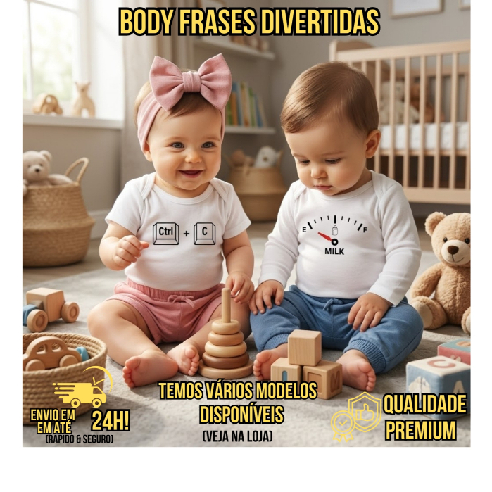 Presente Body Bebe Divertido Estampado Frases Engraçadas Criativo RN Menino Menina Envio 24H
