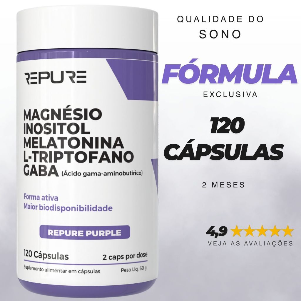 Melatonina Premium com Magnésio, Inositol, Glicina e Triptofano