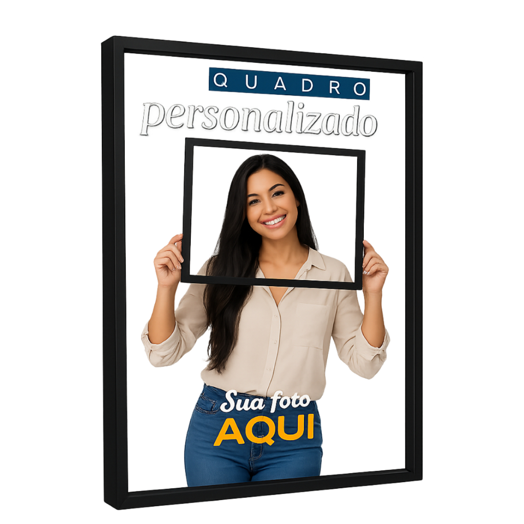 Quadro Decorativo Personalizado com MOLDURA Grande Com Sua Imagem Quadro Decoração - Sua Foto Aqui