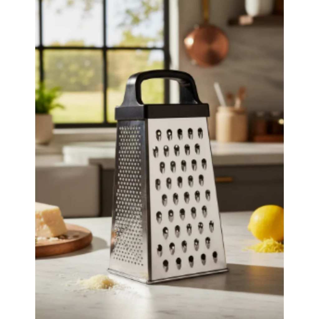 Ralador Cortador Grande4 Lados Cozinha Aço Inox Manual  Resistente Não entope Padrão Profissional para Queijos Legume