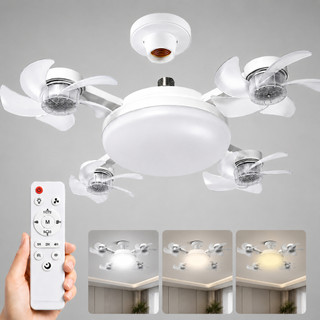 Lampada Ventilador de Teto Bivolt com Controle Estilo Drone Moderno e Silencioso - Envio Imediato