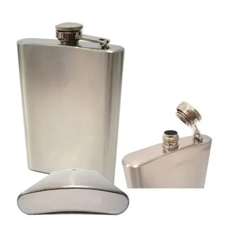Cantil de Bolso em Aço Inox 230ml – Porta Bebida Whisky, Vodka e Rum