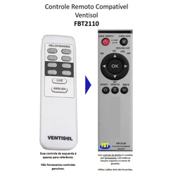 Controle Remoto Compatível Ventisol FBT2110