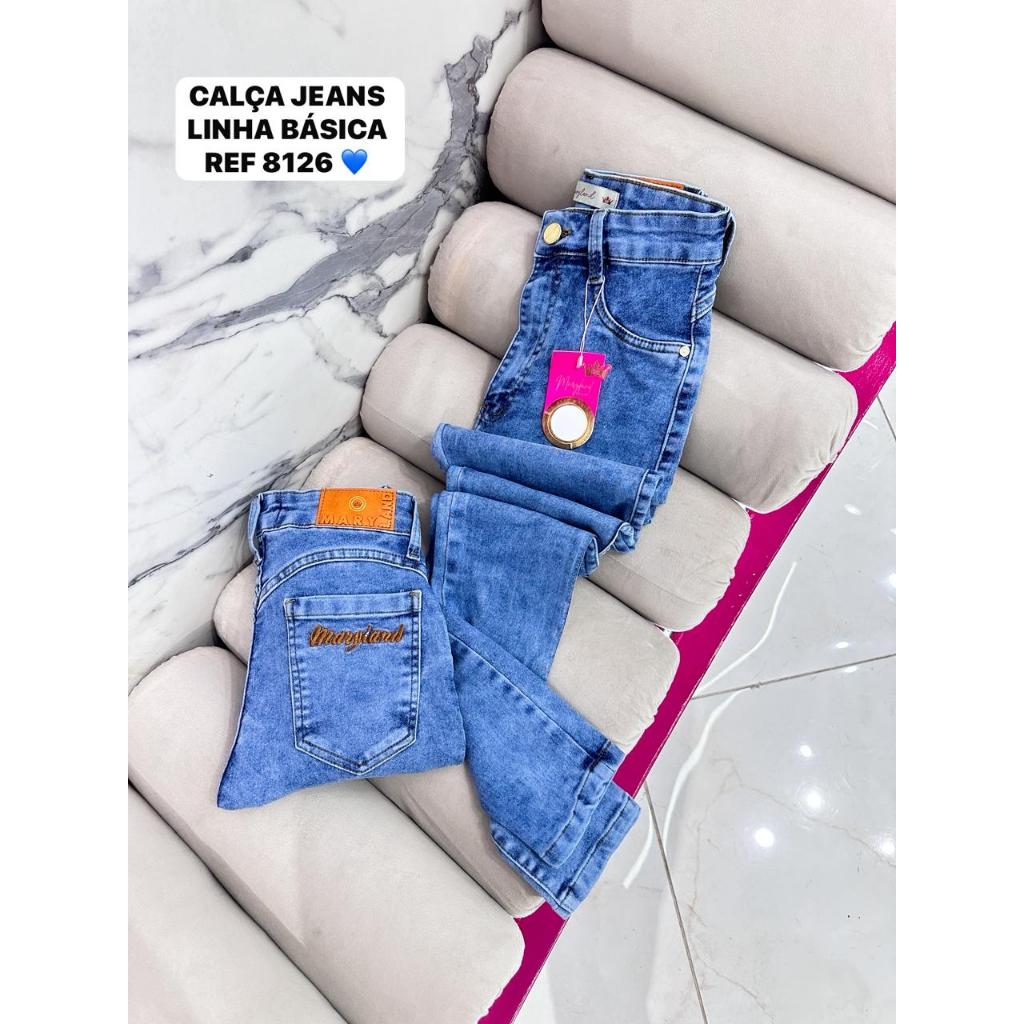 Calça Jeans Feminina Pimenta Original Sal e Pimenta e Mary land e Faixa Rosa empina bumbum