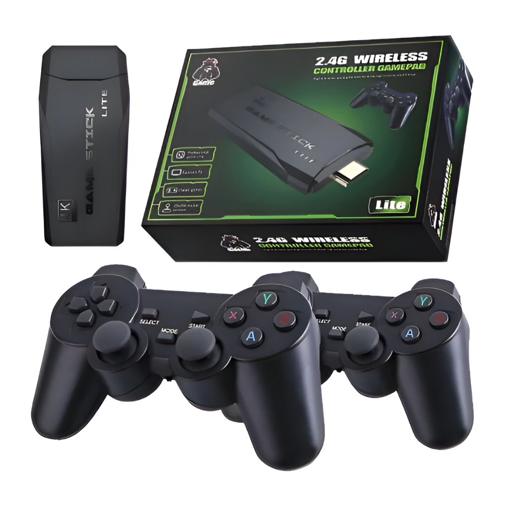 Video-game Game Stick 4K Lite SEGAM-M8-V6.0 + 20.000 Jogos + 2 Controles Super Nintendo PS1 Casa