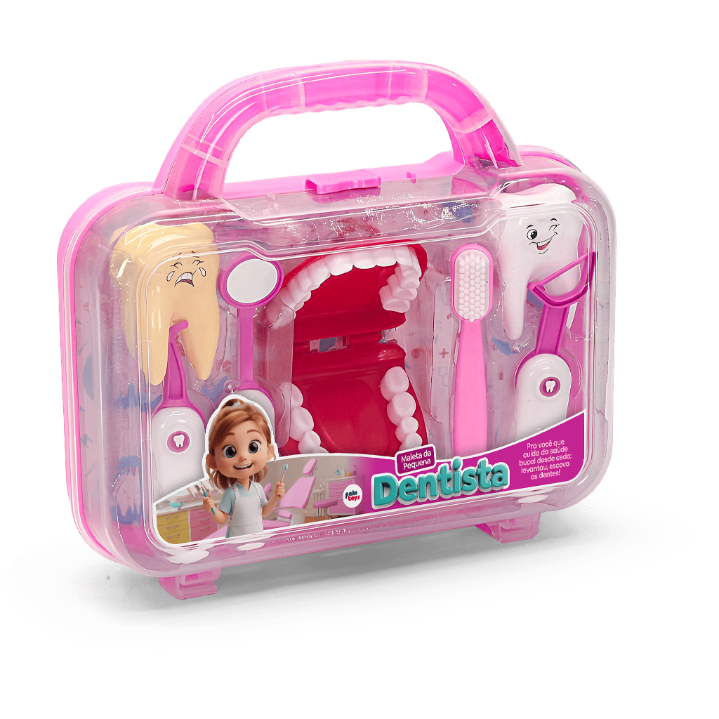 Maleta Kit Dentista Brinquedo Infantil Menina Completo