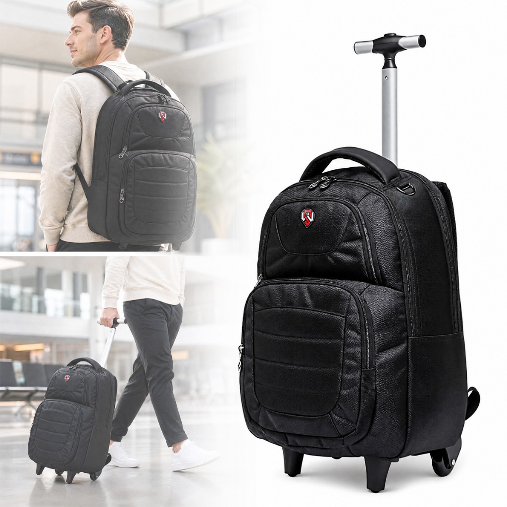 Mochila Swissport Rodinhas Reforçada Executiva Notebook