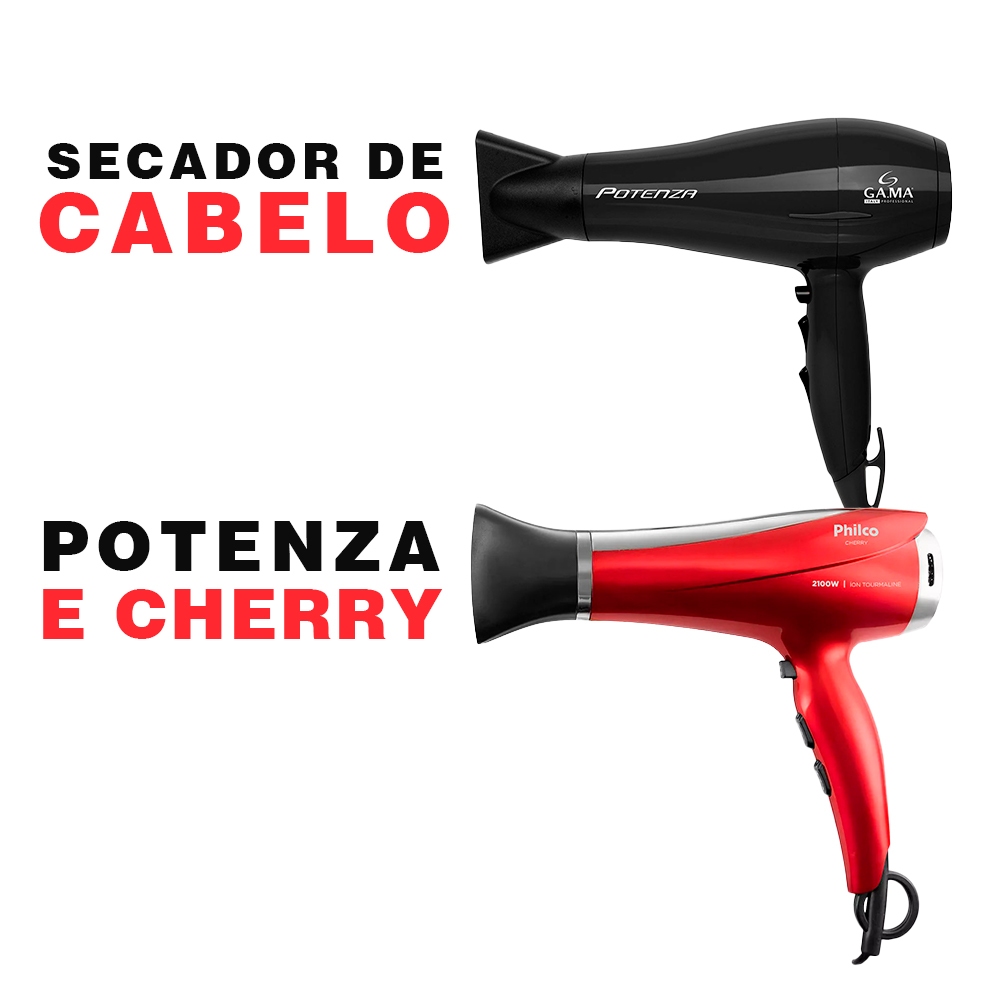 Secador De Cabelo Potenza E Cherry Gama Italy E Philco Produto Mostruário Pequenas Avarias