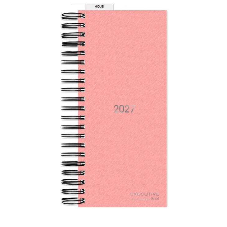 Agenda Comercial 2027 Espiral Rosa Executive 119x275mm