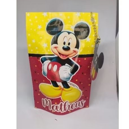 Saquinho ziplock personalizado Mickey 10x15 todos os temas para aniversário lembrancinha | infantil