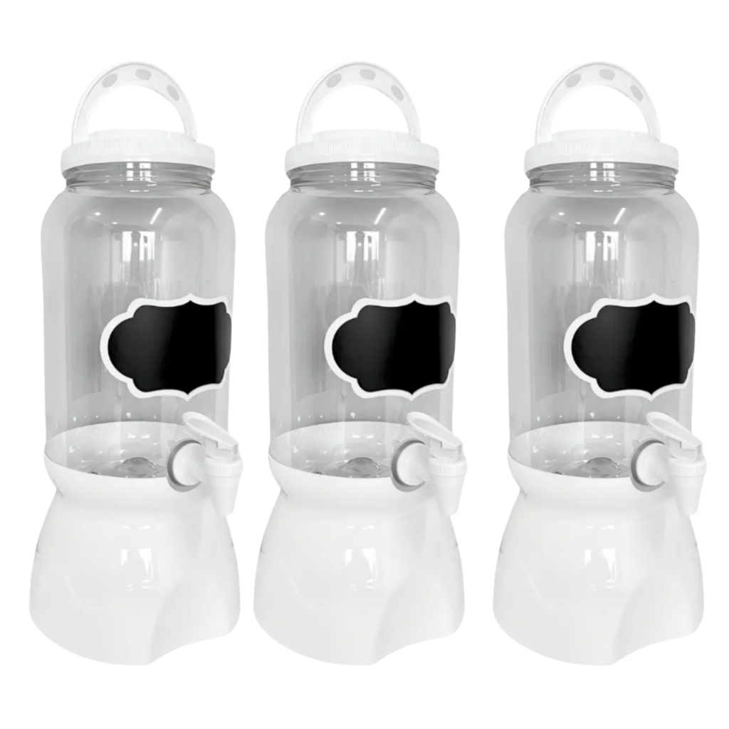 Kit Porta Amaciante Sabão Em Pó Liquido 3,6 Litros Dispenser Com Lousa Para Escrever Organizador