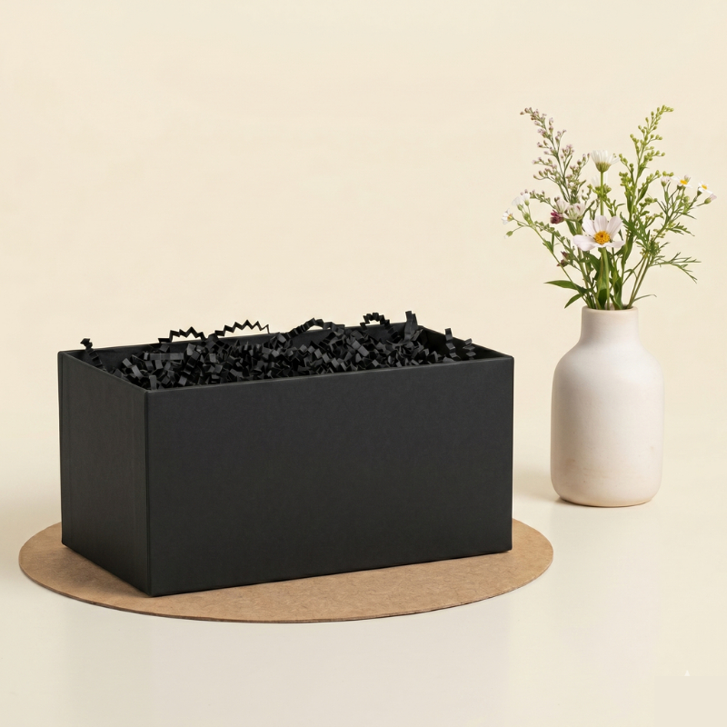 Cachepot Quadrado Duplo Para Flores, Cestas e Presentes Preto (05 unidades)