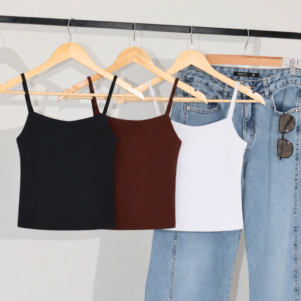 Kit 3 Cropped Feminino Regata Alcinha Suplex Premium Forro Duplo Sem Transparência Casual Verão