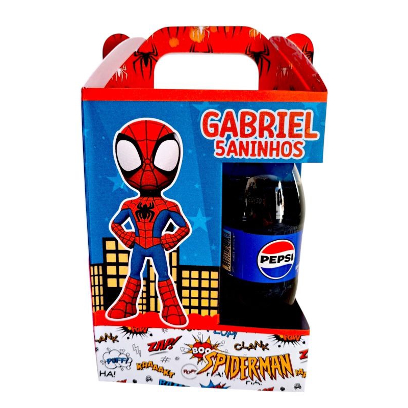 Caixa Maleta personalizada Homem aranha - PEGUE E MONTE - aniversário - lembrancinha - decoração a festa infantil