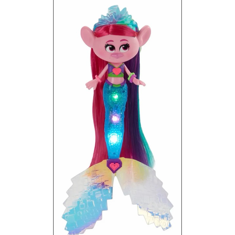 Boneca Trolls Sereia Techno Poppy 23cm