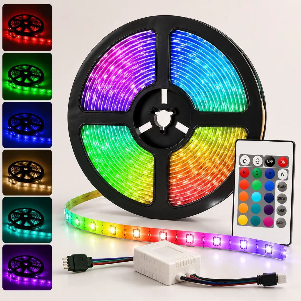 Fita RGB 3528 5m 300 LEDs, luz ambiente decorativa para quarto e gamer